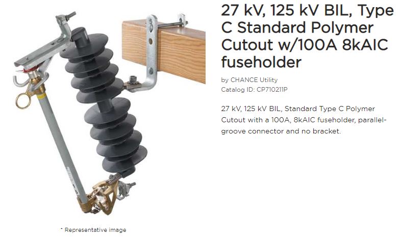27KV 100A CUTOUT NO BRKT